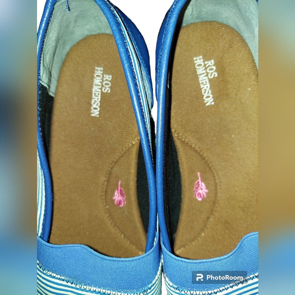 Ros Hommerson Carol Blue/White Striped Loafer - Picture 9 of 12